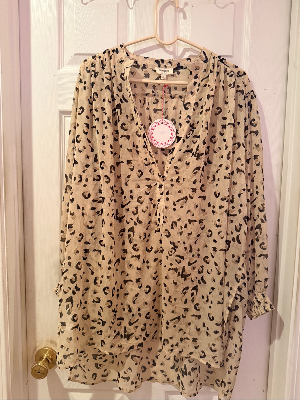 Beige and Black Leopard Print Tunic